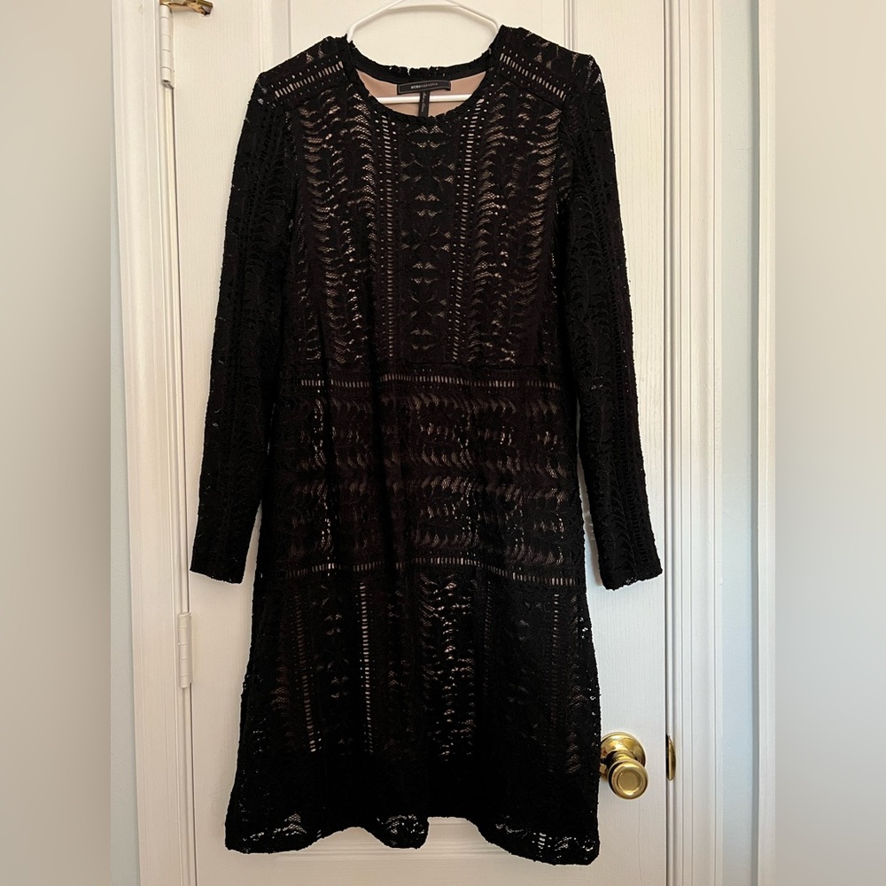 BCBG Maxazria | Black Lace Shift Dress